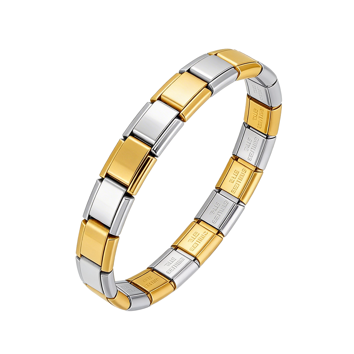 Italian Charm Bracelet in Gold und Silber gemischt