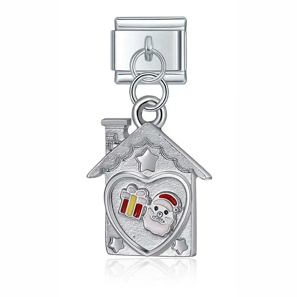 HOUSE WITH SANTA - PENDANT CHARM - Charea
