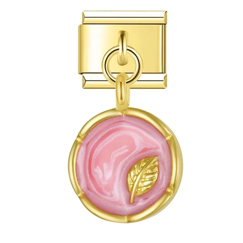 PINK ROSE - PENDANT CHARM - Charea