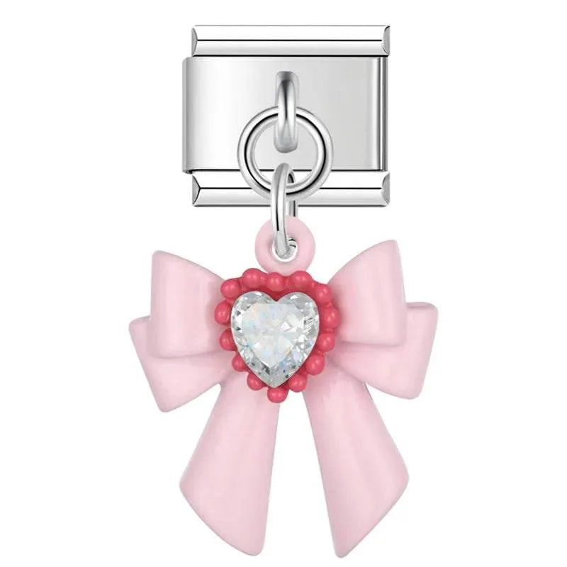 BOW HEART - PENDANT CHARM - Charea
