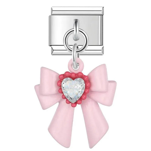 BOW HEART - PENDANT CHARM - Charea