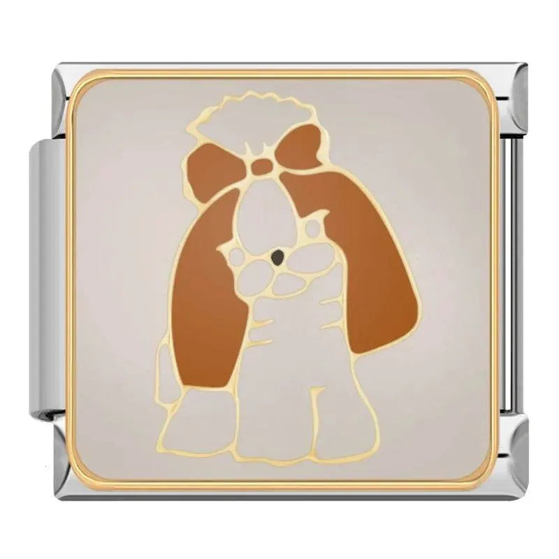 DOG WITH BOW - CHARM - Charea
