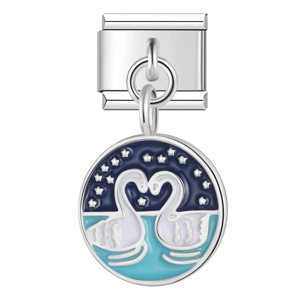 SWANS - PENDANT CHARM - Charea