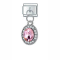 PINK OVAL JEWEL - PENDANT CHARM - Charea