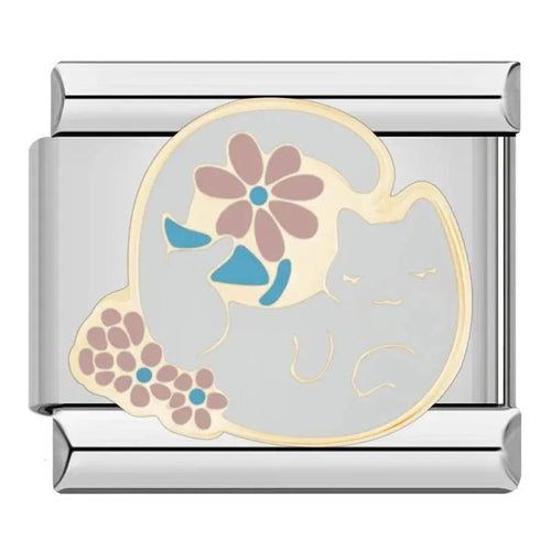 CAT WITH FLOWERS - CHARM - Charea