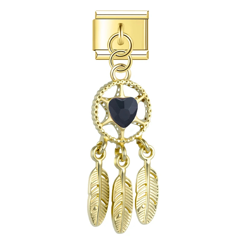 HEART FEATHER - PENDANT CHARM