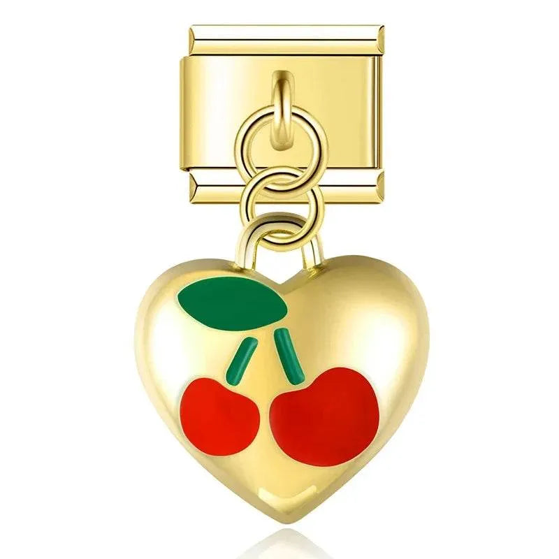 CHERRY HEART - PENDANT CHARM - Charea
