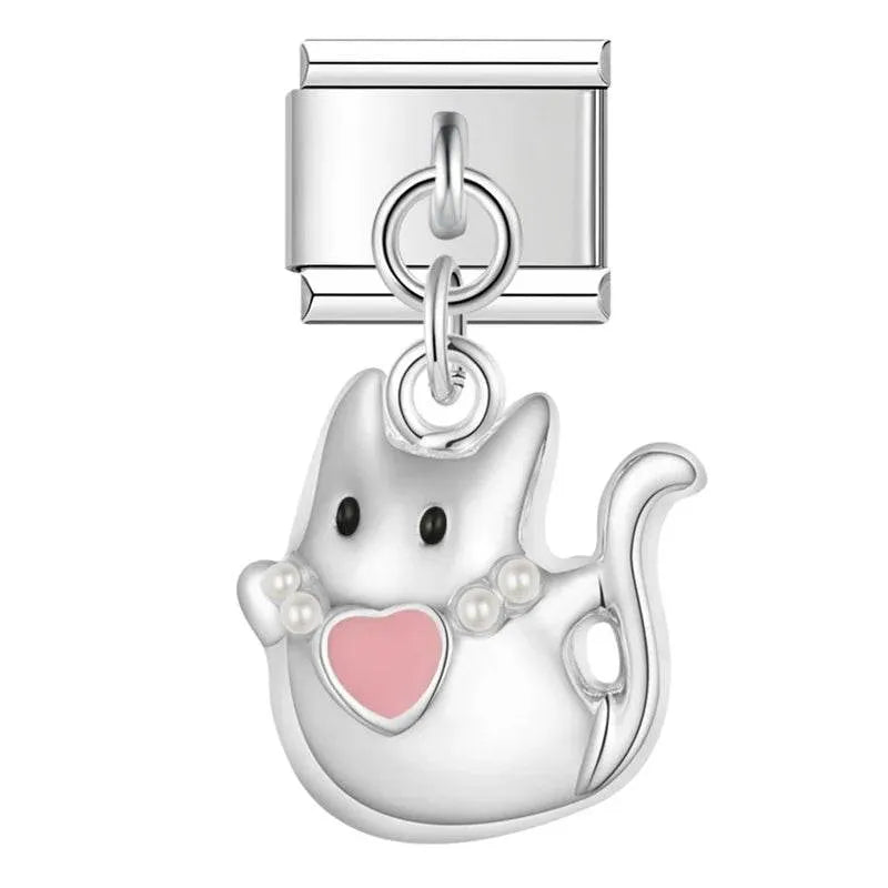 CAT WITH HEART - PENDANT CHARM - Charea