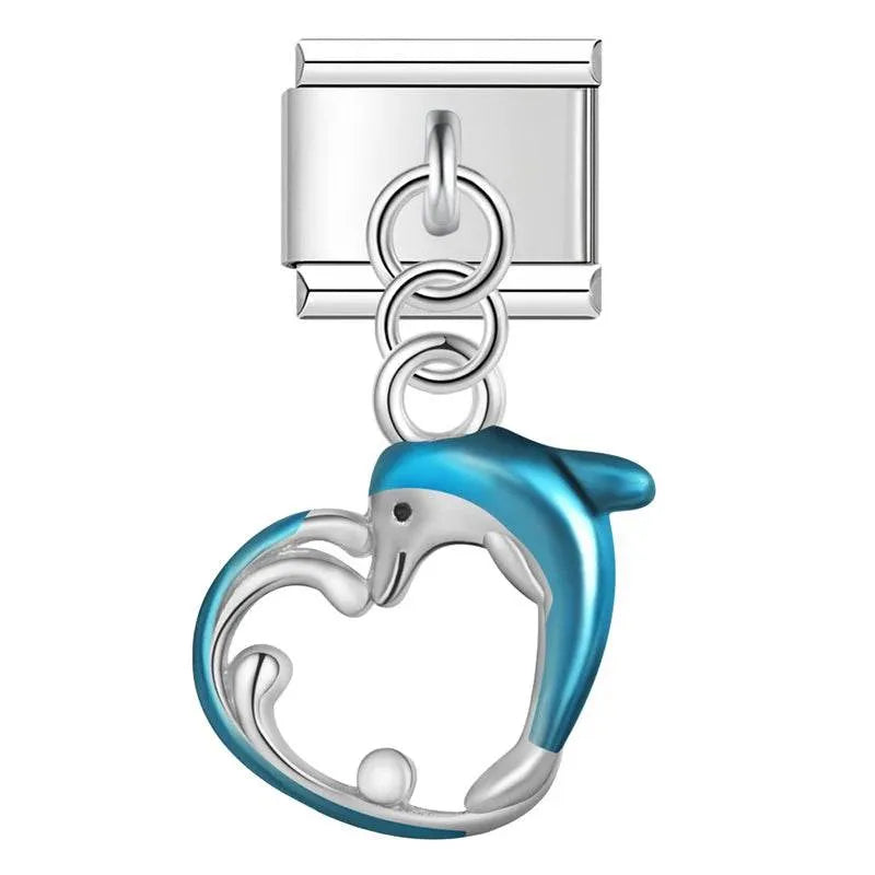 DOLPHIN HEART - PENDANT CHARM - Charea
