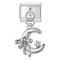 MOON WITH BOW - PENDANT CHARM - Charea