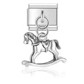 ROCKING HORSE - CHAIN CHARM - Charea