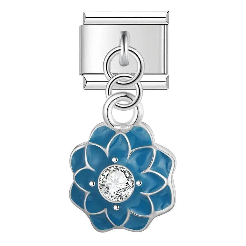 BLUE FLOWER - PENDANT CHARM - Charea